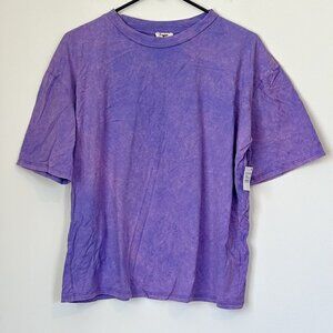 NWT Nordstrom Somewhere West Women's Purple Distressed Short Sleeve - L